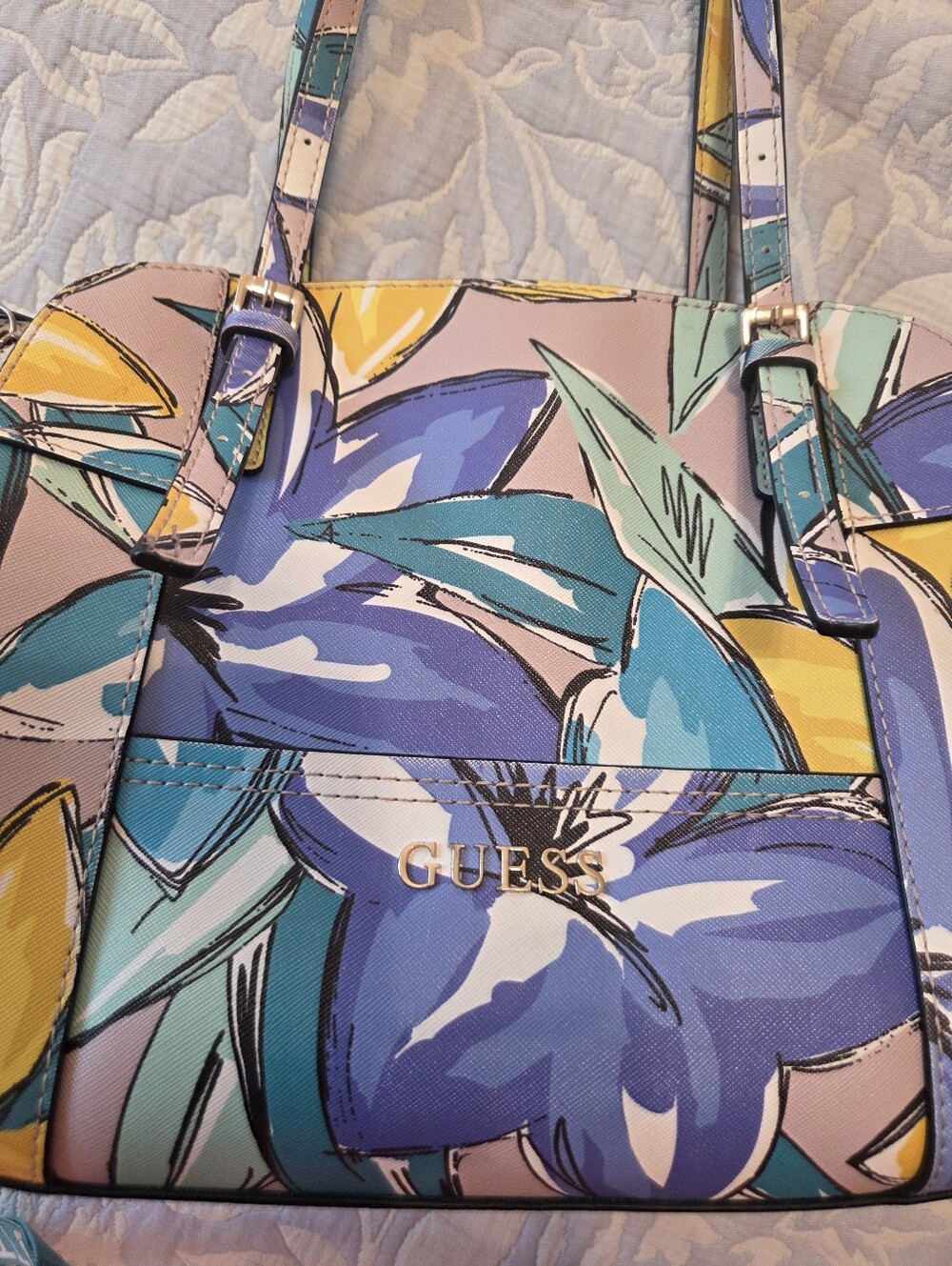 GUESS bright Floral Satchel - Picture 2 of 8